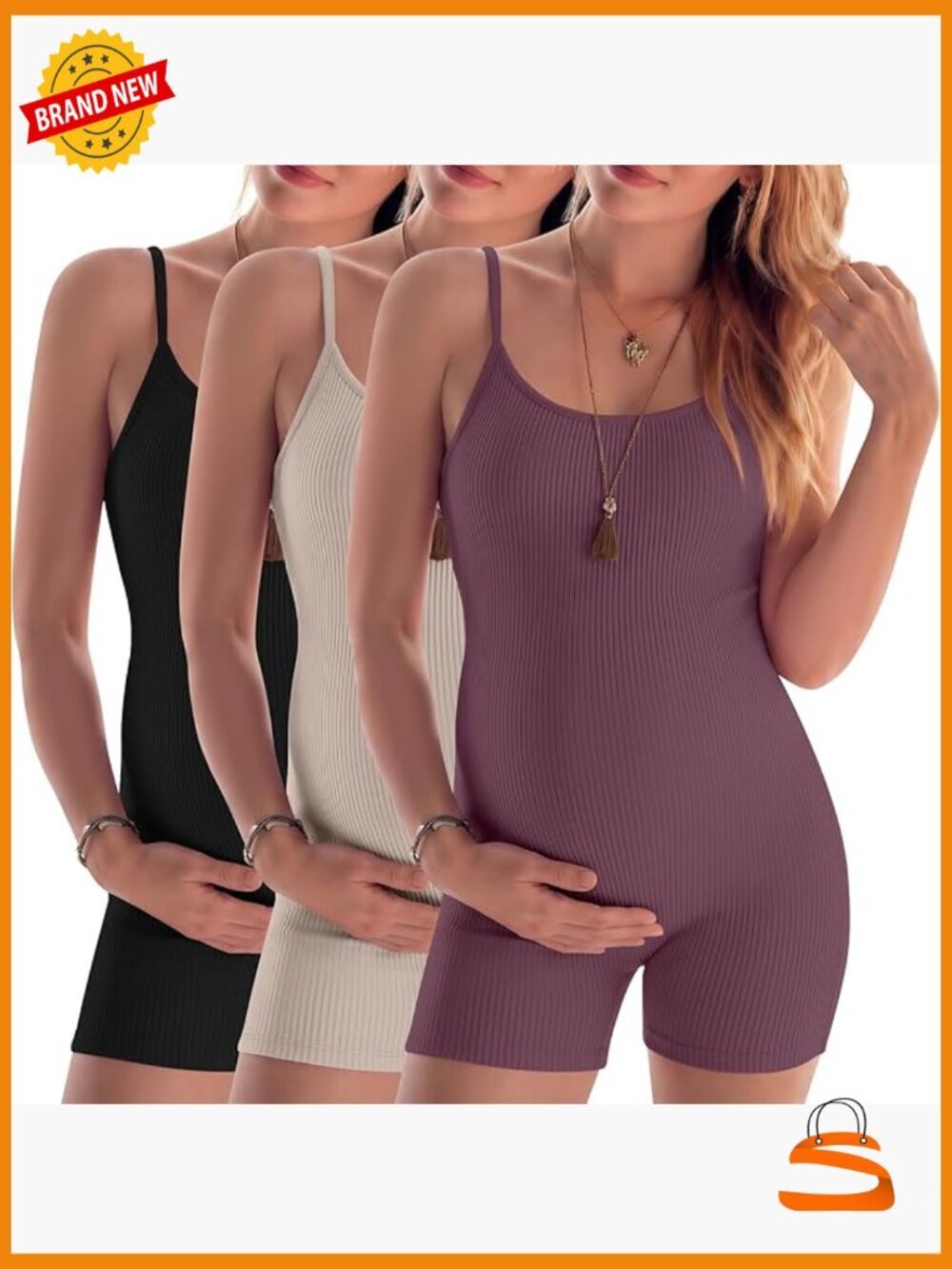 3 Pack Cotton Maternity Rompers Adjustable Spaghetti Strap Tank Bodysuits